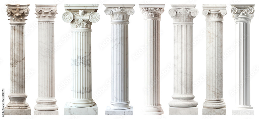 PNG Classical architectural column designs, element set on transparent background PNG Classical architectural column designs, element set on transparent background