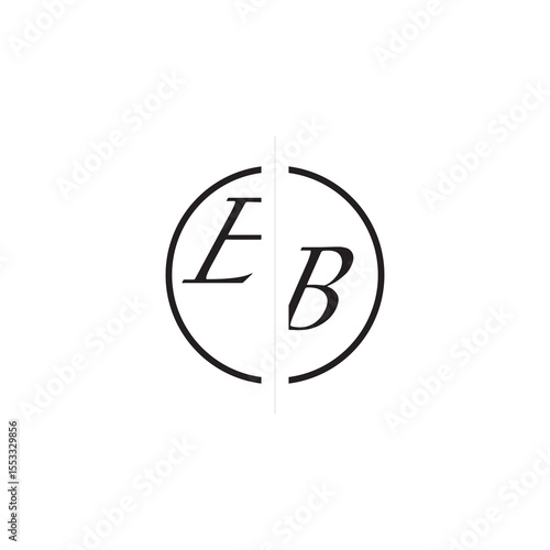 Free Download Initial Alphabet Design EB Monogram Simple Logo Unique Vector Circled Alphabet - GFXLoad