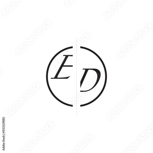 Free Download Initial Alphabet Design ED Monogram Simple Logo Unique Vector Circled Alphabet - GFXLoad