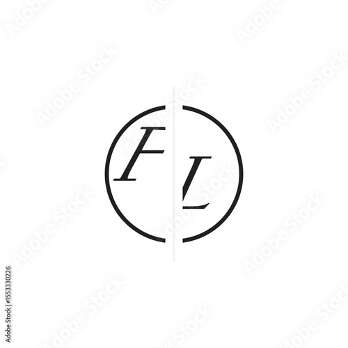 Free Download Initial Alphabet Design FL Monogram Simple Logo Unique Vector Circled Alphabet - GFXLoad