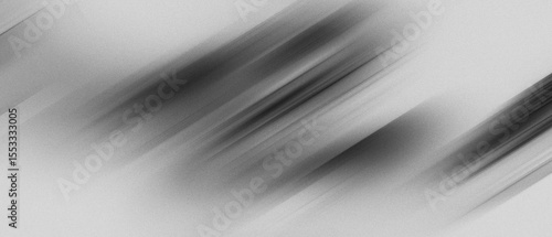 Fototapeta Naklejka Na Ścianę i Meble -  Soft diagonal monochrome gradient light streak black and white, motion blur noise grain texture. movement sport energy luxury minimal modern design background, website header banner poster backdrop.