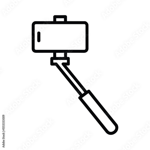 Minimalist Selfie Stick Icon for Social Media and Photography
