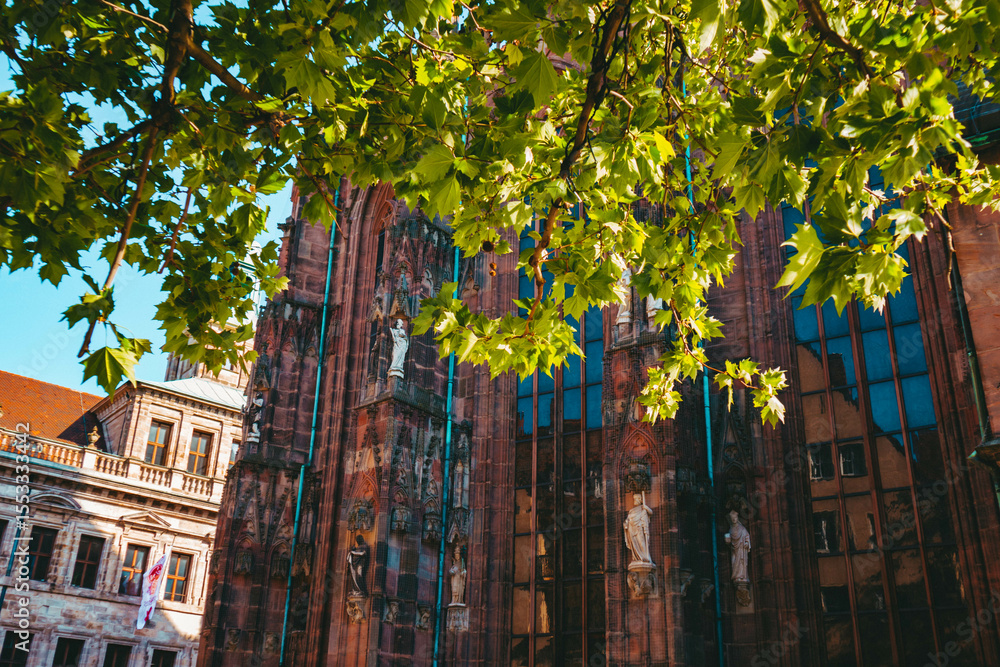 custom made wallpaper toronto digitalOld architectural building in Nuremberg city against blue bright sky. Cityscape