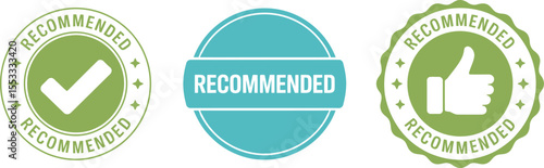 Recommended product badge vector design for quality approval and guarantee seal