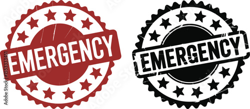 Emergency stamp vector graphic design template for urgent situation needs