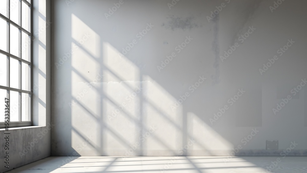 Minimal background of grey textured concrete wall with window shadow for product or text display
Minimal background of grey textured concrete wall with window shadow for product or text display