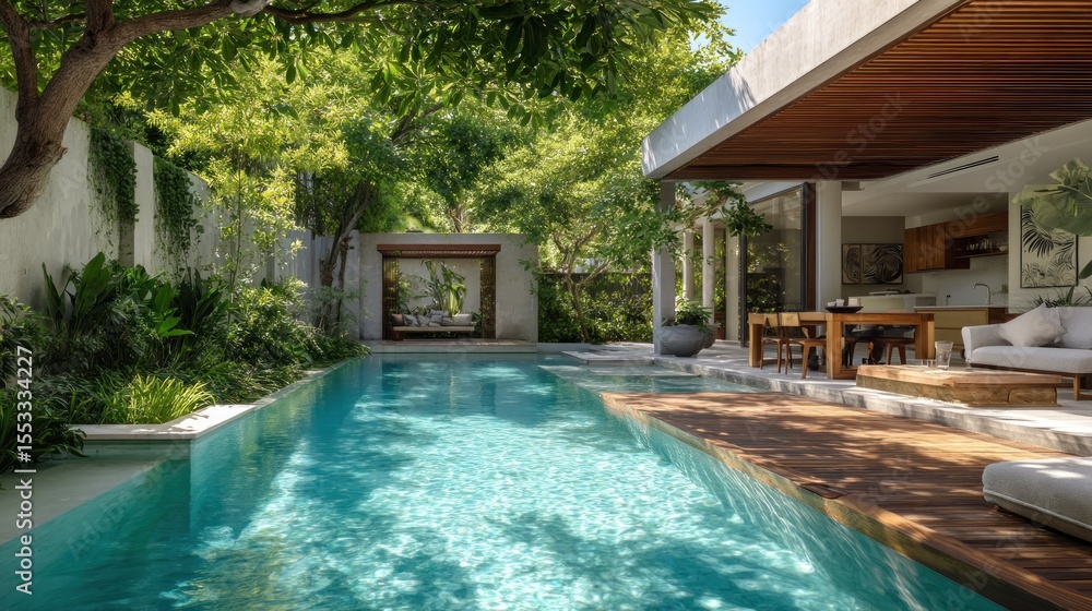 custom made wallpaper toronto digitalLuxurious tropical pool house