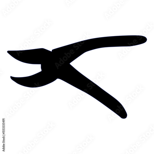 Black Pruning Shears Icon – Garden Tool Silhouette