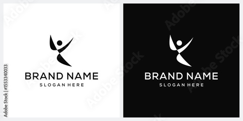Initial letter K human people logo design inspiration