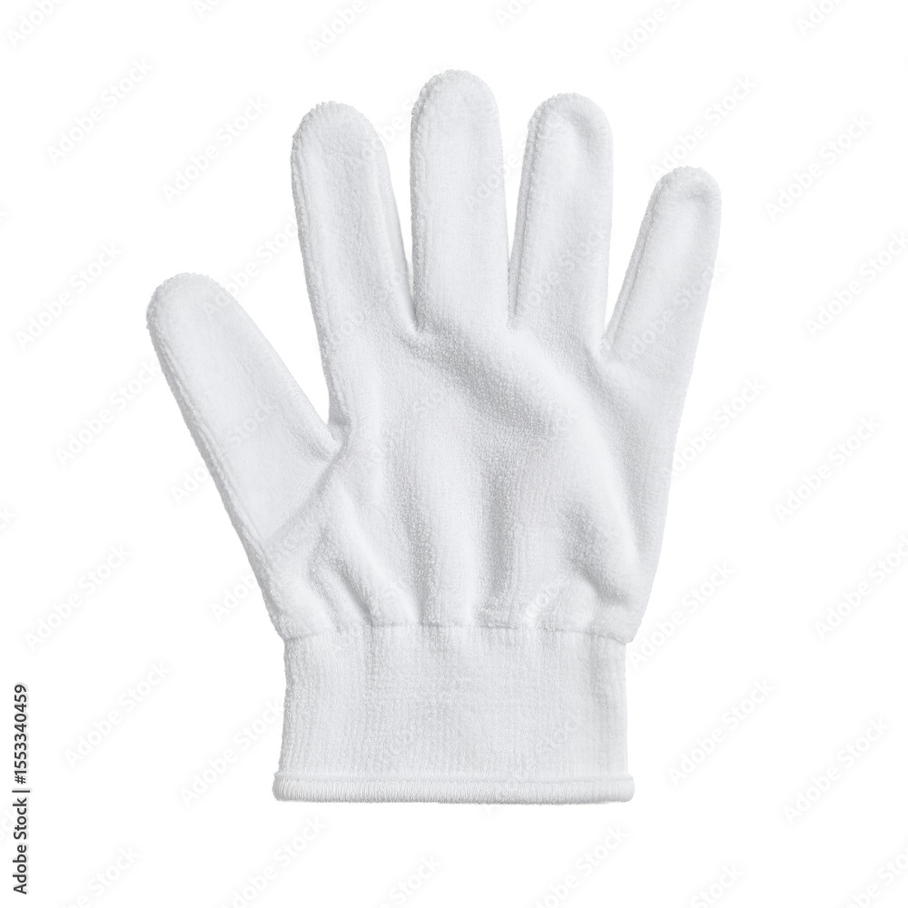 Obraz premium Isolated plush white glove showcasing craftsmanship and textile detail on transparent background