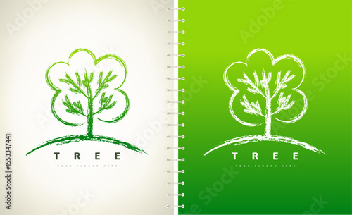 Tree logo vector. Plant Logo design vector nature illustration
