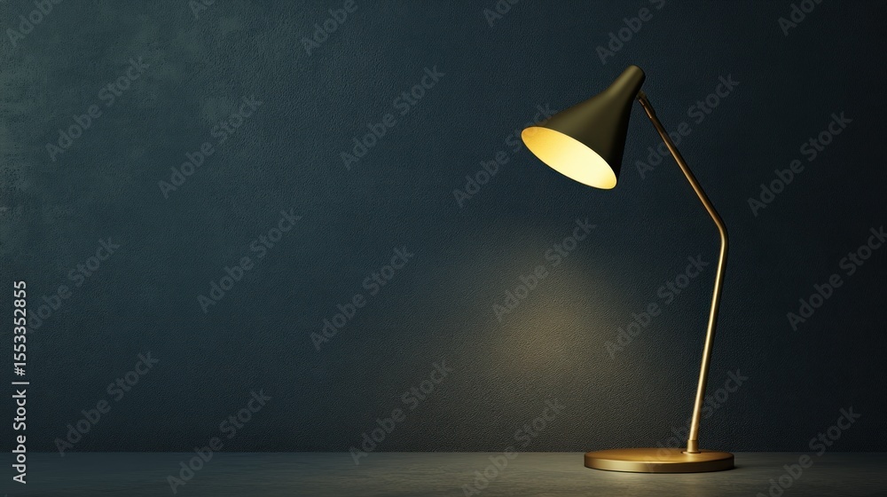 Modern gold lamp on dark background Modern gold lamp on dark background