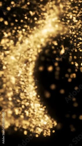 Abstract Flowing Golden Particles Bokeh Swirl Vertical Video Background