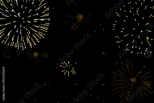 Gold fireworks background