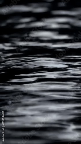 Dark Water Ripples Close-up, Gentle Flowing Abstract Surface Vertical