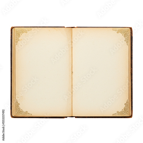 old open book isolated on white background 