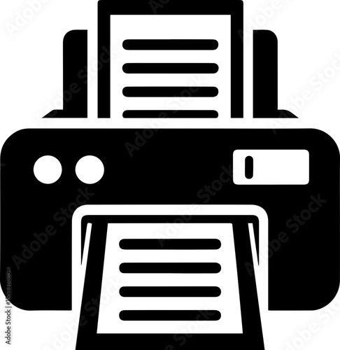 Modern Inkjet Printer with Paper Output Icon