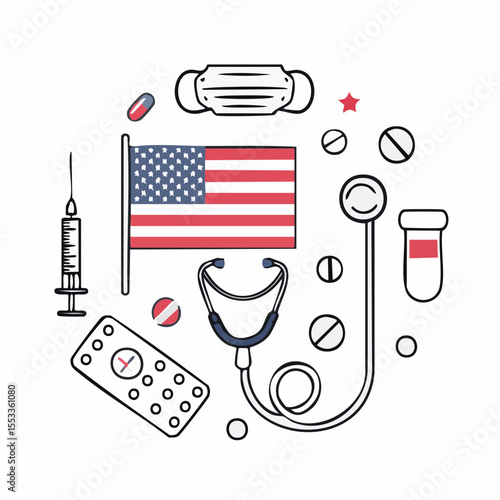 American Healthcare Vector Icons Medical Tools & Supplies