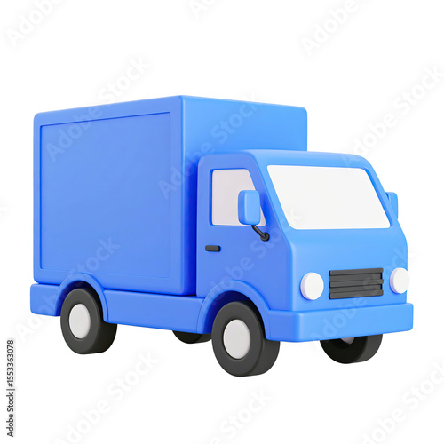 3D Icon of Delivery Truck – Isolated on Transparent Background