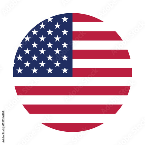 flag of USA in shape of round icon