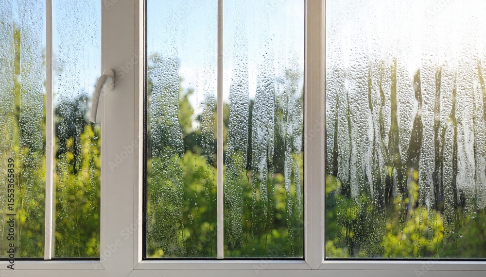 Fototapeta premium Rainy Day View Through A Window