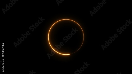 circle loading neon light orange color 4k illustration. Download progress, interface red color 4k illustration.