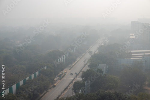 The pollution in Delhi high angle