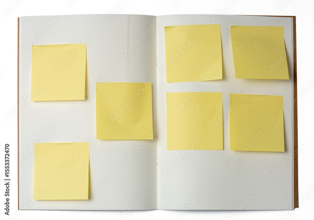 Fototapeta premium The Post-it notes for writing messages and sticking them on your notebook
