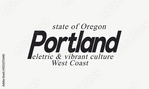 Oregon State of Portland Electric and Vibrant Culture West Coast College slogan vector illustration for t-shirts and other uses.	