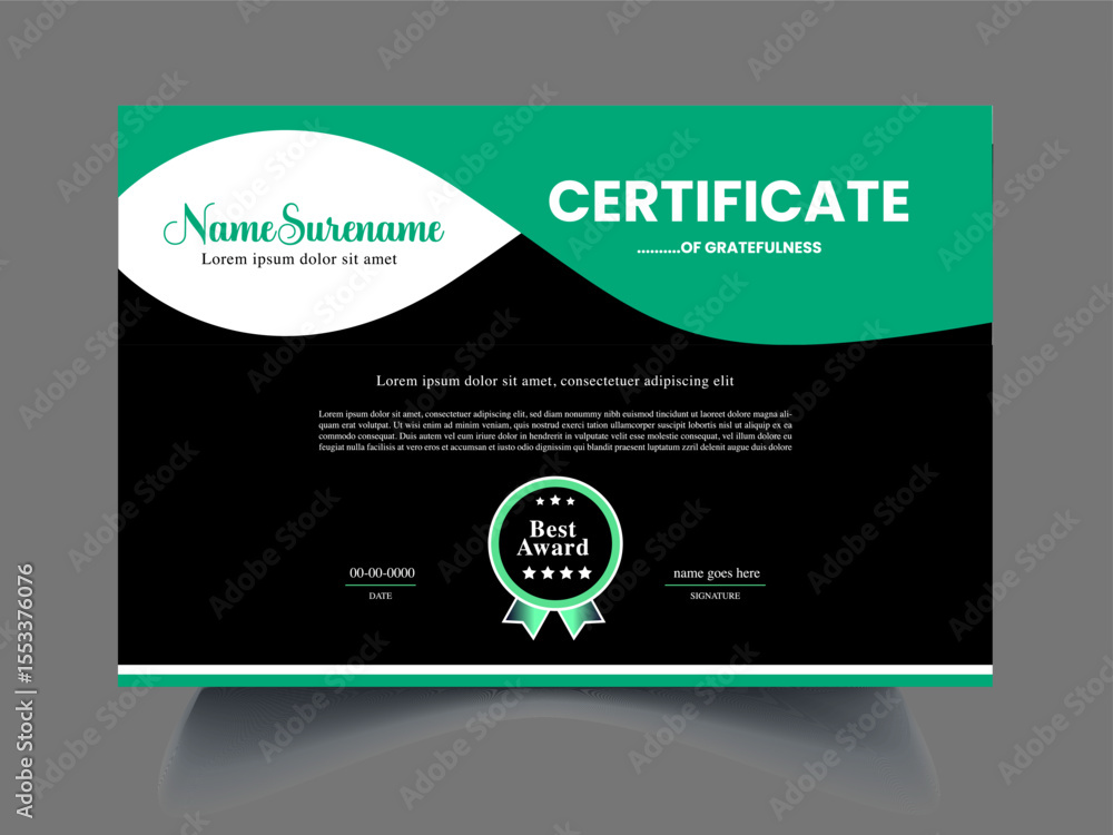 Obraz premium Professional Modern unique certificate design sample