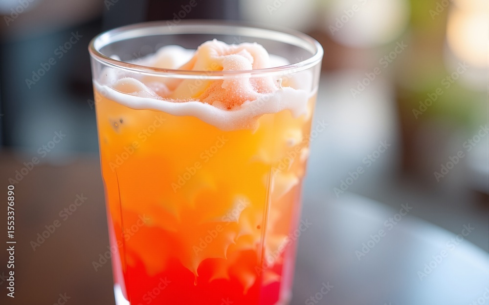 custom made wallpaper toronto digitalA refreshing layered frozen drink with a vivid gradient, captured in a close-up shot. High quality