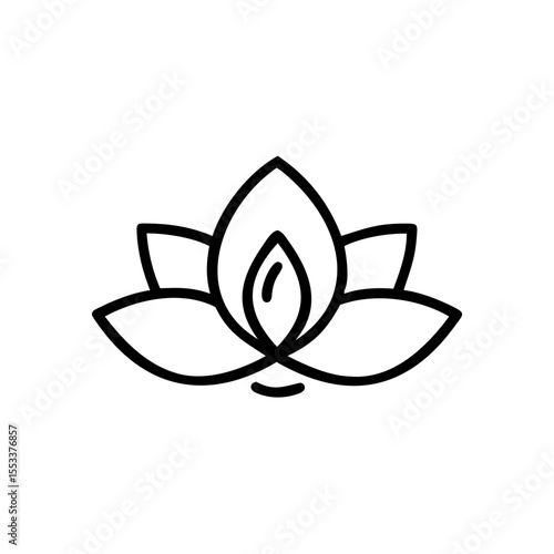 Simple line art lotus flower icon design