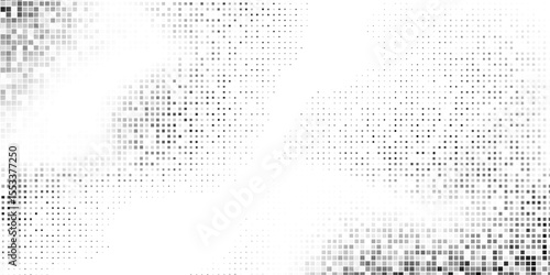 Abstract rectangle mesh dot halftone gradient texture. Vanishing polka dot background design abstract modern