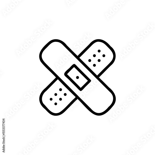 Two crossed band aids medical adhesive plaster icon