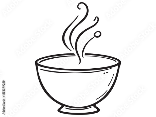 Classic Kitchen Mixing Bowl Line Drawing