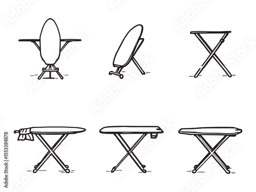 Clean outline ironing board vector graphic