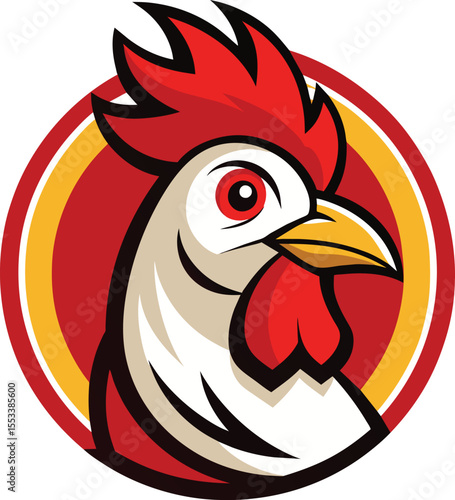 rooster head mascot logo vector illustration