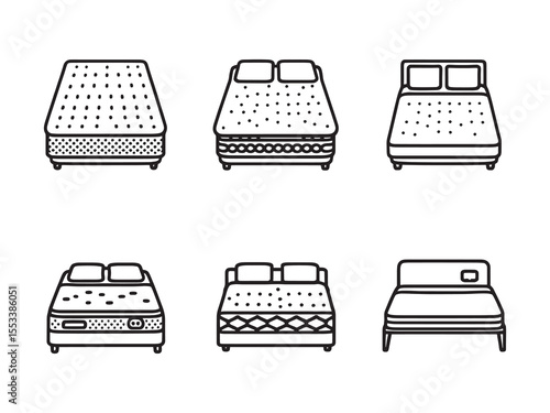 Comfortable mattress simple line art design
