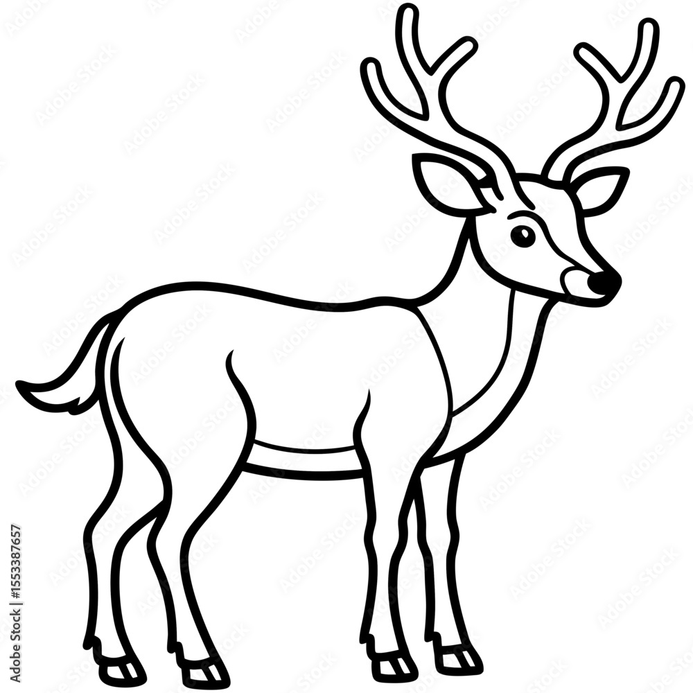 Fototapeta premium Reindeer Outline