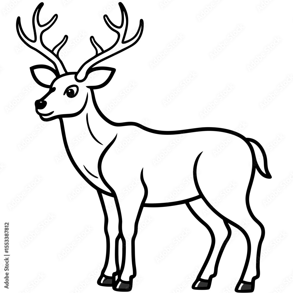 Reindeer Outline Reindeer Outline