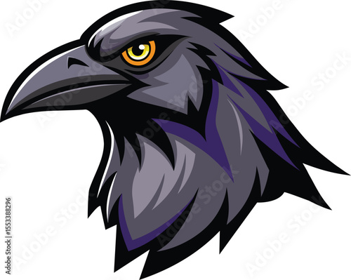 crow mascot logo vector illustration