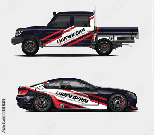 Custom Vehicle Wraps Designs for Truck and Sports Car