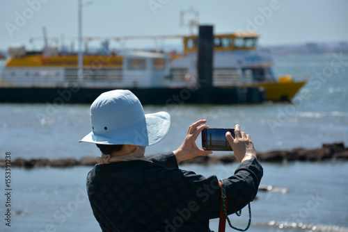 Woman using cell phone