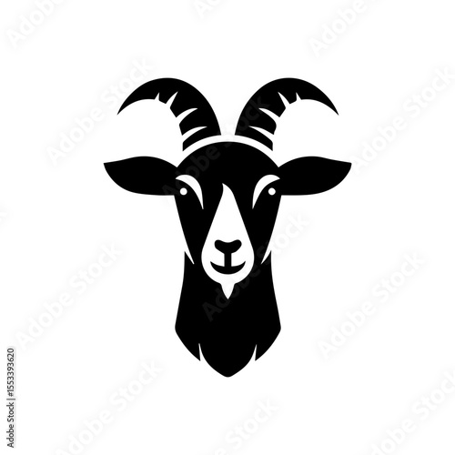 goat icon, farm horned animal simple isolated on transparent