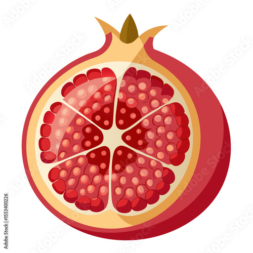 Pomegranate full
 white background
