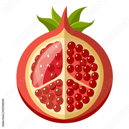 Pomegranate full
 white background

