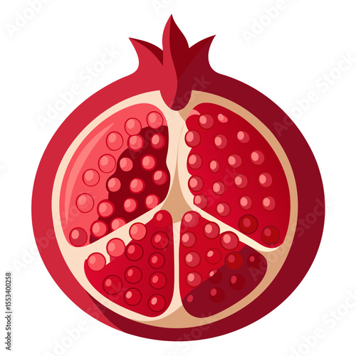 Pomegranate full
 white background
