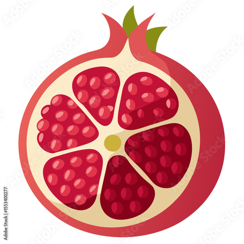 Pomegranate full
 white background

