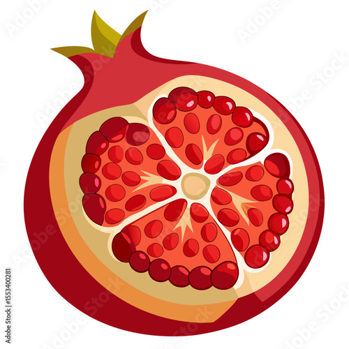 Pomegranate full
 white background
