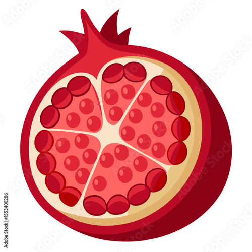 Pomegranate full
 white background
